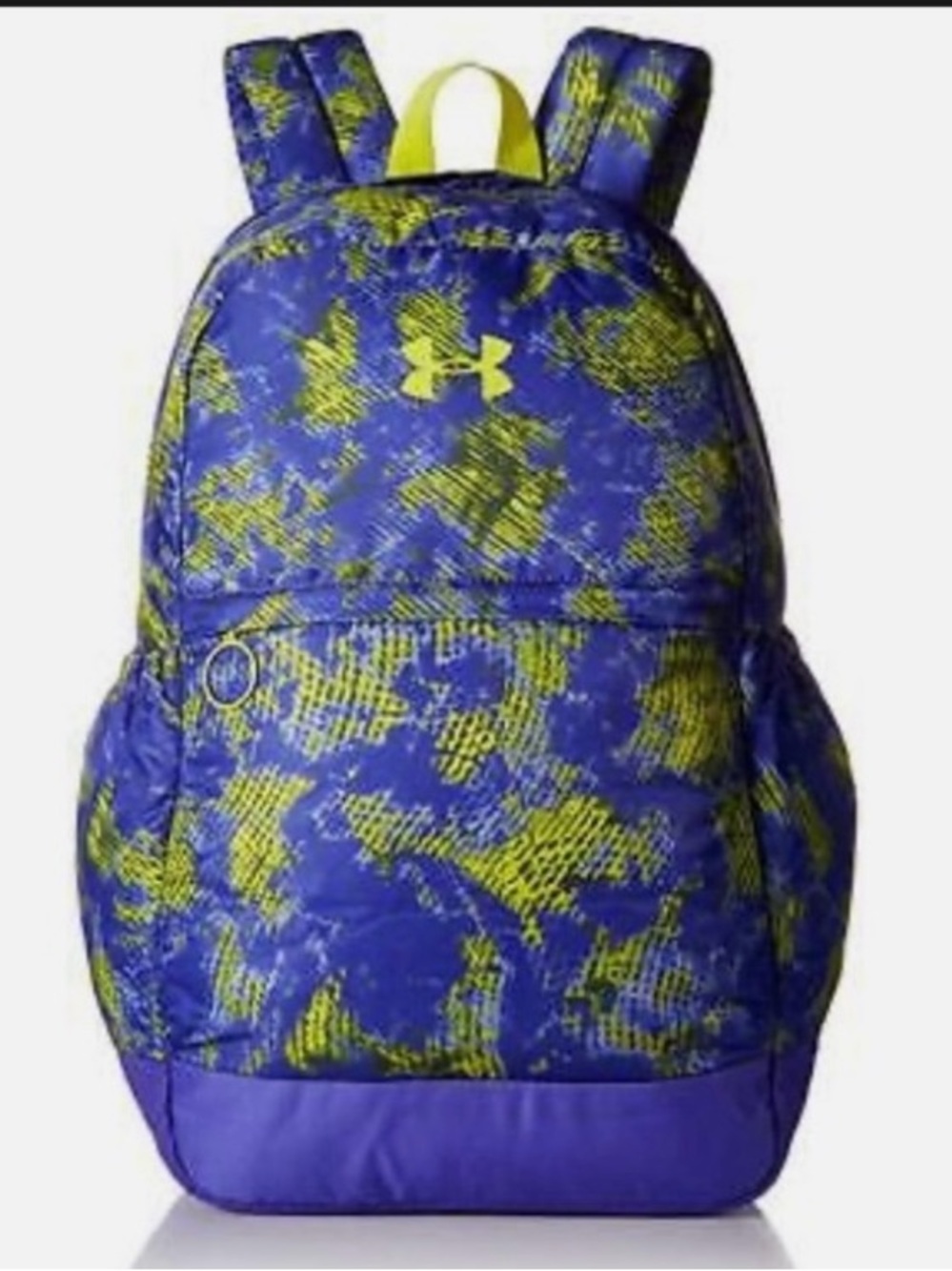 Under Armour Purple and Yellow Geometric Print Backpack.